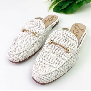 Sam Edelman Laurna Mules White Woven